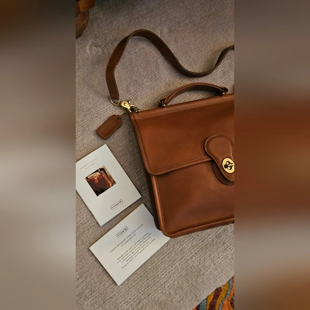 Coach The Original Willis Bag W/Original Detachable Strap, Brass Hardware - Picture 10 of 16